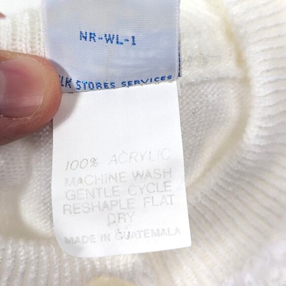 Vintage Nursery Rhyme Cardigan Girls Size 2-3T White Sweater Lightweight - Picture 5 of 5